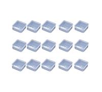 WYAN 15 Pack Caja de plástico transparente con tapas, para organizar la caja de cuentas, tapones y otros artículos pequeños (4.3x4.3cm)