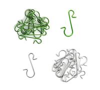 WYAN 150 pcs Christmas Ornament Hooks, ganchos de acero inoxidable para colgar adornos navideños en el árbol de navidad, decoración para fiestas navideñas (50 pcs Silver+100 pcs Green)