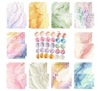 WYAN 160 Piezas papeles de carta de acuarela,paquetes de papel de papelería,Juego de Papel de Cartas y Sobres bonitos,para notas personalizadas,diarios,tarjetas festivas,invitaciones de negocios