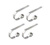 WYAN 4 Piezas estante para calcetines navideños,gancho para chimenea,gancho de metal para colgar es adecuado para árbol de Navidad,chimenea,para fiestas navideñas(Plata)