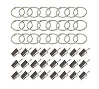 WYAN Paquete de 24 Anillos de Metal divididos/Anillos de Carpeta/Anillos de Cortina con 24 Ganchos de Clip de Cortina para el baño, la decoración del hogar, la Cocina del hogar (50 mm)