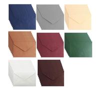 WYAN Sobres acanalados-64 piezas C6 Mini sobre de color,Sobres en blanco DIY,Para la boda de acción de gracias birthday party supplies y invitaciones(8 colores,Tarjetas no incluidas)