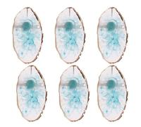 WYBZDA Anillo 3/6 Unidades Resina Paleta De Arte De Uñas Ajustable Portátil Paleta De Esmalte De Uñas Para Bricolaje Flores En Flor Nail Art Palette Para Profesionales(Blue - 6 pcs)