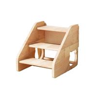 WYBZDA Madera Maciza Escalones para Perro para Gatos Soportan 75 Kg Escalera para Perros para Camas Cachorros Lesionadas Otomana Rampa para Perros con Barandillas(40 * 32.5 * 34.5cm)