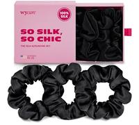 Wycare Coleteros 100 % de seda (juego de 3 unidades), suaves con el cabello, coleteros de seda de morera para mujer