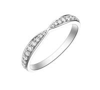 Wycian Alianza de boda con diamantes únicos para mujer, oro blanco y PT950 con diamante de 0,22 quilates, talla M 1/2 macizo, no chapado, elegante para graduación de tía, L 1/2, Oro blanco de 9