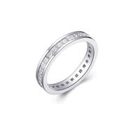 Wycian Alianzas Boda Anillos Compromiso Plata Oro Blanco de 14 Quilates Diamante Creado en Laboratorio con Diamante de 1,06 CT Talla 6,75 Sólido No Chapado Elegante para Hombres Graduación Joyas
