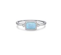 Wycian Alianzas vintage para mujer, ópalo 9K/14K, Au375/Au585, 4 x 6 mm, forma rectangular, ópalo, anillo para lesbianas, joyas clásicas, regalo, 18, Oro blanco de 9, Ópalo
