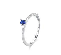 Wycian Alliance grabado personalizado anillo mujeres plata 1.2mm pequeño circón azul tamaño para tía simple, 49, Plata de ley, Zirconia cúbica