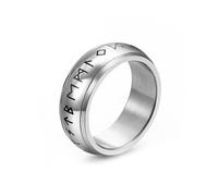 Wycian Anillo Boda, Anillos Mujer de Plata Acero Inoxidable Tamaño 27 Giratorio de Ansiedad con Personajes Vintage de 8 mm para Hermana Joyas