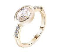 Wycian Anillo Boda Oro Anillos Oro 9K Moissanita Simple Tamaño 6,75 Actualización 3.0 Para Hermana Graduación Joyas