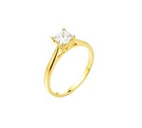 Wycian Anillo Brillantes Mujer Anillo Compromiso Oro 18K Diamante de Talla Princesa de 0,5 CT Talla 6,75 Sólido No Chapado Popular para Hermana Graduación Joyas