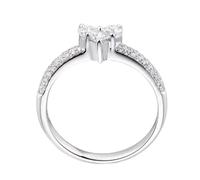 Wycian Anillo Compromiso Diamante Anillo de Boda Plata Oro Blanco de 14 Quilates con Diamante de 0,41 CT Talla 25 Sólido No Chapado Actualización 3.0 para Tía Graduación Joyas