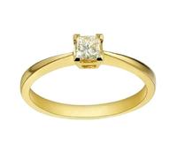 Wycian Anillo Compromiso Diamantes Anillo Oro 9K Mujer Diamante de Talla Princesa de 0,25 CT Talla 6,75 Sólido No Chapado Popular para Hermana Graduación Joyas