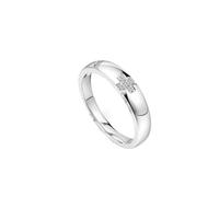 Wycian Anillo Compromiso Diamantes Anillo Plateado Oro Blanco de 14 Quilates con Diamante de 0,03 CT Talla 6,75 Sólido No Chapado Elegante para Tía Graduación Joyas