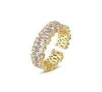 Wycian Anillo Compromiso Dorado Anillo Oro 14K Mujer Moissanita Ahueca Hacia Fuera con Lujo Tamaño 13,5 De Primera Calidad Para Hermana Cóctel Joyas