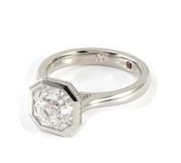 Wycian Anillo Compromiso Mujer Anillo con Piedra Moissanita Platino Platino Geométrico Tamaño 18,5 De Primera Calidad Para Esposa Graduación Joyas