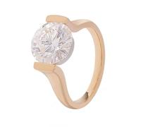 Wycian Anillo Compromiso Mujer Oro Anillo Oro 14K Mujer Amarillo Moissanita Solitario con Moissanita Redonda De 1 CT Tamaño 6,75 Moda Para Lesbian Graduación Joyas