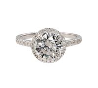 Wycian Anillo de Boda, Anillo Boda Oro Blanco Moissanita Oro Blanco 14 Quilates Tamaño 15 Moissanita Redonda para Lesbiana Joyas