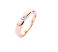 Wycian Anillo de Boda Anillo Mujer Diamante Oro Rosa de 18 Quilates con Diamante de 0,1 CT Talla 6,75 Sólido No Chapado Actualización 3.0 para Señoras Graduación Joyas