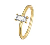 Wycian Anillo de Boda, Anillos de Boda en Oro Circonia Cúbica Acero Inoxidable Tamaño 12 Zirconia Cúbica Blanca de Forma Rectangular para Hermana