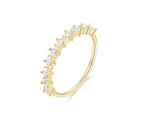 Wycian - Anillo de boda dorado pulido, anillo de Fiancaille oro amarillo 9K/14K Au375/Au585 2X2mm Moissanite para lesbiana y esposa, 61.5, Oro amarillo de 9 quilates, Moissanita