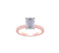 Wycian Anillo De Boda Mujer Anillo De Moissanita Oro Rosa De 14 Quilates Rectángulo De 4 Garras con Moissanita Tamaño 9,5 Popular Para Esposa Día De San Valentín Joyas