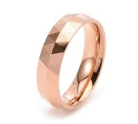 Wycian Anillo de Boda Mujer, Anillo Tungsteno Mujer Tamaño 15 6mm Cuadros de Diamantes para Hermana Joyas