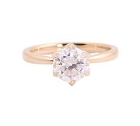 Wycian Anillo De Boda Oro Anillo Oro Mujer 18K Moissanita Solitario Clásico De 6 Garras Tamaño 6,75 De Primera Calidad Para Esposa Graduación Joyas