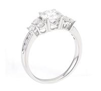 Wycian Anillo De Compromiso Anillo con Piedra Moissanita Oro Blanco De 18 Quilates Moissanita De Corte Redondo De 4 Garras De 2 CT Tamaño 6,75 Moda Para Lesbian Graduación Joyas