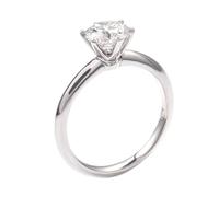 Wycian Anillo De Compromiso Anillos De Plata Para Mujer Oro Blanco De 18 Quilates Moissanita Solitario Redondo con Moissanita De 1 CT Tamaño 6,75 Elegante Para Tía Graduación Joyas