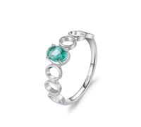 Wycian Anillo de compromiso de plata 925 para mujer, circonita cúbica, ovalada, con solitario, talla J 1/2, regalos elegantes para mujeres y madres, P 1/2, Plata de ley, Zirconia cúbica