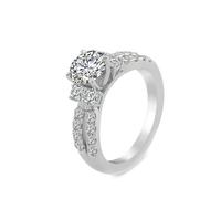 Wycian Anillo De Compromiso Mujer Anillo con Piedra Moissanita Oro Blanco De 9 Quilates con Moissanita Redonda De 4 Puntas De 2 CT Tamaño 6,75 Actualización 3.0 Para Esposa Graduación Joyas