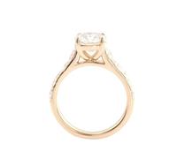 Wycian Anillo De Compromiso Mujer Dorado Anillo Oro 9 Kilates Mujer Moissanita con Moissanita De Corte Redondo De 4 Puntas De 1 CT Tamaño 6,75 Moderno Para Señoras Graduación Joyas