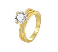 Wycian Anillo De Compromiso Mujer Moissanita Anillo De Compromiso Mujer Oro 9K Au375 Moissanita Redonda Blanca Tamaño 9,5 Actualización 3.0 Para Hermana Graduación Joyas