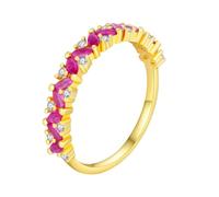 Wycian - Anillo de compromiso para hombre, oro amarillo 9K/14K Au375/Au585 Rubí creado en laboratorio para hermana lesbiana, 59, Oro amarillo de 9 quilates, Rubí creado en laboratorio