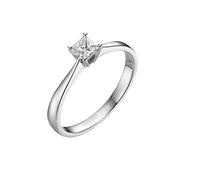 Wycian Anillo de La Promesa Anillos de Compromiso Diamante Oro Blanco Platino Diamante de Talla Princesa de 0,3 CT Talla 25 Sólido No Chapado Popular para Esposa Graduación Joyas