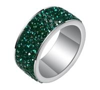 Wycian Anillo de La Promesa, Anillos Mujer con Piedra Verde Oscuro Acero Inoxidable Tamaño 17 8mm Redondo con Zirconia Cúbica Verde Oscuro para Hermana