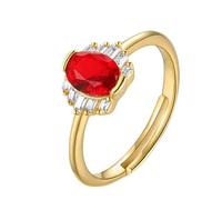 Wycian - Anillo de oro amarillo 9K/14K Au375/Au585 5X7mm Rubí creado en laboratorio para lesbiana madre, 56.5, Oro amarillo de 14 k, Rubí creado en laboratorio
