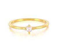 Wycian - Anillo de oro para mujer, anillo de boda, pareja de oro 9K/14K Au375/Au585, perla para hermana o hermana, regalo, 60, Oro amarillo de 14 k, Perla