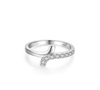 Wycian Anillo de plata de ley 925 con circonitas cúbicas, líneas simples, tamaño J 1/2, regalos para mujeres y madres, L 1/2, Plata de ley, Zirconia cúbica