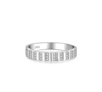 Wycian Anillo de plata de ley 925 de plata de ley 925 para mujer, circonita cúbica, banda gruesa con líneas, tamaño J 1/2, regalos para mujeres y madres elegantes, L 1/2, Plata de ley, Zirconia cúbica