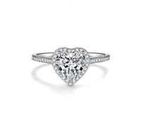 Wycian - Anillo de plata para mujer, 9 K, 14 K, Au375, Au585, 10 mm, Moissanite, para lesbiana y esposa, 61.5, Oro blanco de 14 quilates, Moissanita