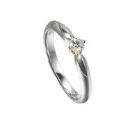 Wycian Anillo de Promesa Anillo Diamantes Mujer Plata Oro Oro Blanco Y Oro Amarillo de 9 Quilates con Diamante de 0,1 CT Talla 6,75 Sólido No Chapado Moda para Esposa Graduación Joyas