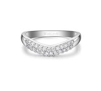 Wycian Anillo Diamante Anillo Promesa Plata PT950 con Diamante de 0,28 CT Talla 25 Sólido No Chapado Actualización 3.0 para Esposa Graduación Joyas
