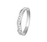 Wycian Anillo Diamantes Anillo Oro Blanco Mujer 18 Kilates Plata con Diamante de 0,12 CT Talla 25 Sólido No Chapado Actualización 3.0 para Señoras Graduación Joyas
