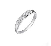 Wycian Anillo Diamantes Anillo Oro Blanco Mujer 18 Kilates Plata con Diamante de 0,2 CT Talla 25 Sólido No Chapado Actualización 3.0 para Señoras Graduación Joyas