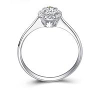 Wycian Anillo Diamantes Anillo Oro Blanco Mujer 18 Kilates Plata con Diamante de 0,24 CT Talla 25 Sólido No Chapado Popular para Esposa Graduación Joyas