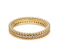 Wycian Anillo Diamantes Mujer Anillo Mujer Oro 18K Amarillo Bordes De Bola con Fila De Tamaño 11 Moda Para Señoras Día De San Valentín Joyas