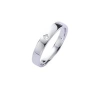 Wycian Anillo Diamantes Mujer Anillo Plateado Oro Blanco de 9 Quilates con Diamante de 0,03 CT Talla 25 Sólido No Chapado Simple para Hermana Graduación Joyas